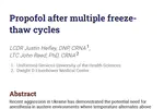 Propofol after multiple freeze-thaw cycles